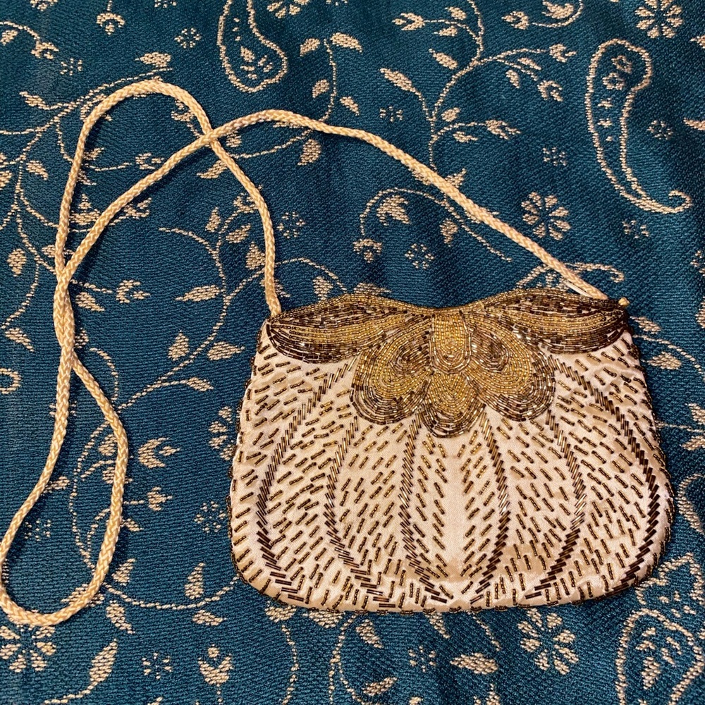 Gold beaded purse